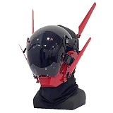Future Punk Mask with DIY Electronic Screen Men Role Play Costume for Halloween Cosplay Party (Red)
