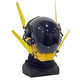 Future Punk Mask with DIY Electronic Screen Men Role Play Costume for Halloween Cosplay Party (Yellow)
