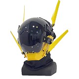 Future Punk Mask with DIY Electronic Screen Men Role Play Costume for Halloween Cosplay Party (Yellow)