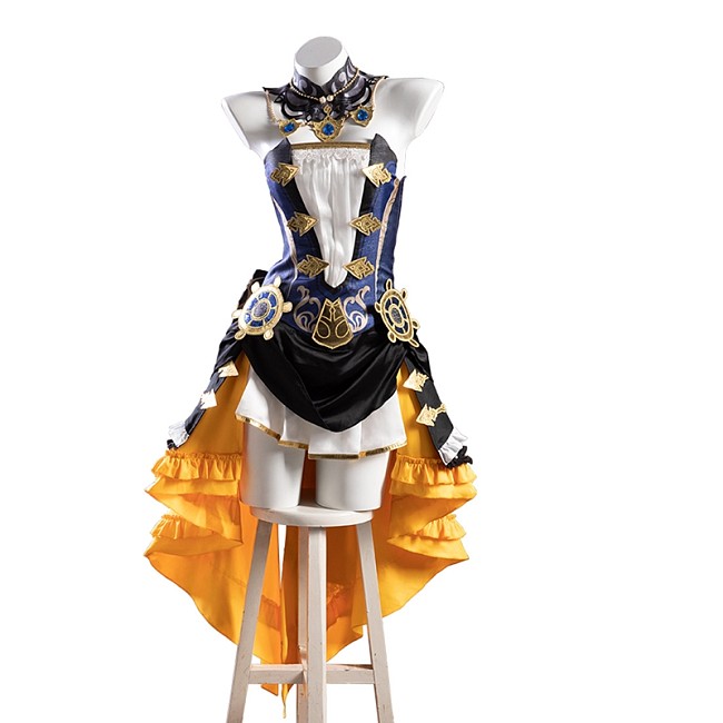 Genshin Impact Navia Anime Game Cosplay Uniform with Hat for Halloween & Christmas Parties