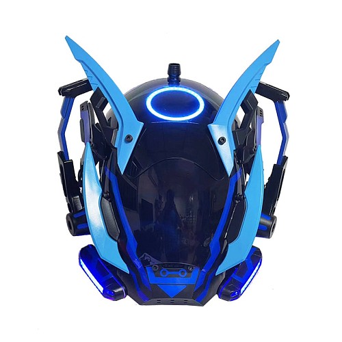 Punk Mask Future Tech Role Play Cosplay Prop for Halloween Costume Party (Blue)