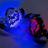 Tech Half-Face Mask Role-Playing Cosplay Prop for Halloween Costume Parties with LED Lights (Males' Version)