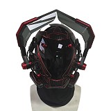 Knight Punk Mask Future Tech Role Play Cosplay Prop for Halloween Costume Party (Red)