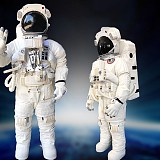 Aerospace Astronaut Helmet Future Sci-Fi Cosplay Costume Halloween Dress-Up Prop with Mask