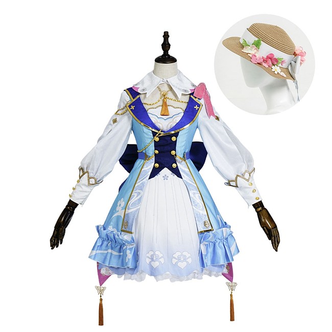 Genshin Impact Kamisato Ayaka Anime Game Cosplay Suit Costume for Halloween & Christmas Parties