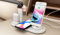Three-in-One Rotatable Charging Dock with Wireless Charging for iPhone
