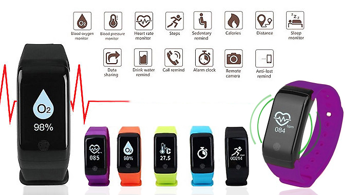 39.00 HR12 Fitness Tracker with Blood Pressure Oxygen Heart