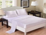 4 Peice Luxury Satin Silk Soft QUEEN Bed Fitted Bed Sheet Set