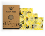3-Peice Reusable Beeswax Food Cover Wrap Set