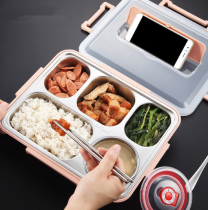 304 Stainless Steel Insulated Lunch Box Divided Children's Plate Pupils Office Workers Portable Set