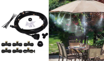 Misting Cooling System 19.6FT Fan Cooler Patio Garden Water Mister Mist Nozzles