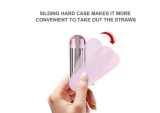 Reuseable Eco-Friendly BPA Free Travel Straws w/ Auto-Rebound Sliding Case