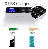 Multi-port USB Fast Charger LCD Display Power Adapter Wall Desktop Rapid USB Charging Hub For Travel Office Home