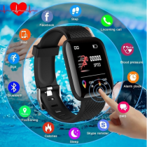 Smart Watch Bluetooth Sports Watch USB Rechargeable Heart Rate Oxygen Pressure Sleep Monitor Blood Pressure Passometer Alarm Clock Wristwatch Wearable Device for Men Women Kids