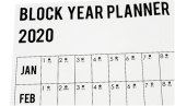 2020 Wall Year Planner with Two Sheets of Colourful Mark Stickers