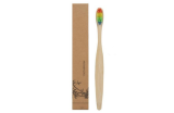 5 Pcs Bamboo Toothbrushes with Rainbow Bristles