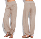 Women Plus Size Trousers Solid Color Casual Loose Harem Buttons Pants Yoga Pants