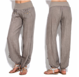 Women Plus Size Trousers Solid Color Casual Loose Harem Buttons Pants Yoga Pants