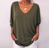 V-Neck Back Button Detail Top