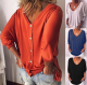 V-Neck Back Button Detail Top