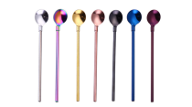 7 Pieces Of Stainless Steel Straw Mixing Spoon 