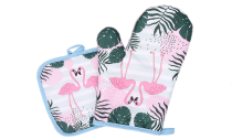 Flamingo Kitchen Insulated Gloves and Pad
