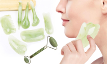 Gua Sha 8-in-1 Scraping Massage Set in Jade Green or Pink Rose
