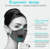 Black Washable Reusable Face Mask With 2 Filters