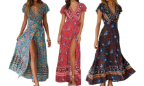 Bohemian Wrap Long Dress