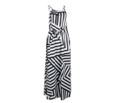 Women Sexy Boho Striped Sleeveless Maxi Long Dress