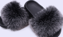 Women's  Fluffy Faux Fur Open Toe Slipper