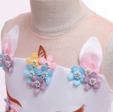 Girls' Vintage Sweet Unicorn Sleeveless Maxi Dress
