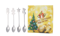 4Pcs/Set Stainless Steel Christmas Coffee Spoons