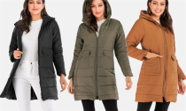 Women Winter Warm Hooded Cotton Long Coat 