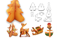 Eight-Piece Stainless Steel Christmas-Themed Cookie Moulds Set