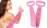 Double-Sided Exfoliating Silicone Scrubber and Long Back Massager For Shower