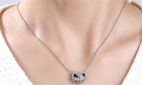 Skull Necklace And  Stud Earrings Crystal Pendant Jewelry