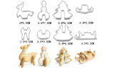 Eight-Piece Stainless Steel Christmas-Themed Cookie Moulds Set