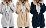 Women Zip Up Warm Fur Hoodies Sweatshirt