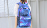 Unisex Canvas Zipper Galaxy Star Print Backpack With USB Port