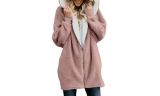 Women Zip Up Warm Fur Hoodies Sweatshirt