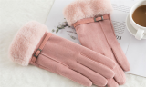 Touch screen faux suede gloves