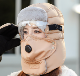  Winter Waterproof Warming Hat With Glasses and Removable Face Cover & Filter 