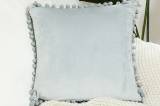 One Or Two Pom Solid Cushion Cover Without Filler
