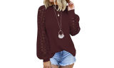 Women's Lace Casual Loose Blouses T Shirts