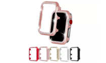 Crystal Bling Rhinestone Protective Snap-On Frame Case for Apple Watch