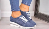 Women Wedge Hollow Breathable Platform Sneakers