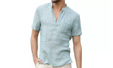 Men's Casual Button-up T-Shirt