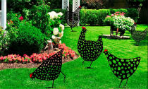Chicken Art Garden Statues Yard Ornament