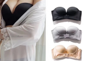 Women Invisible Bras Front Closure Sexy Push Up Bra 
